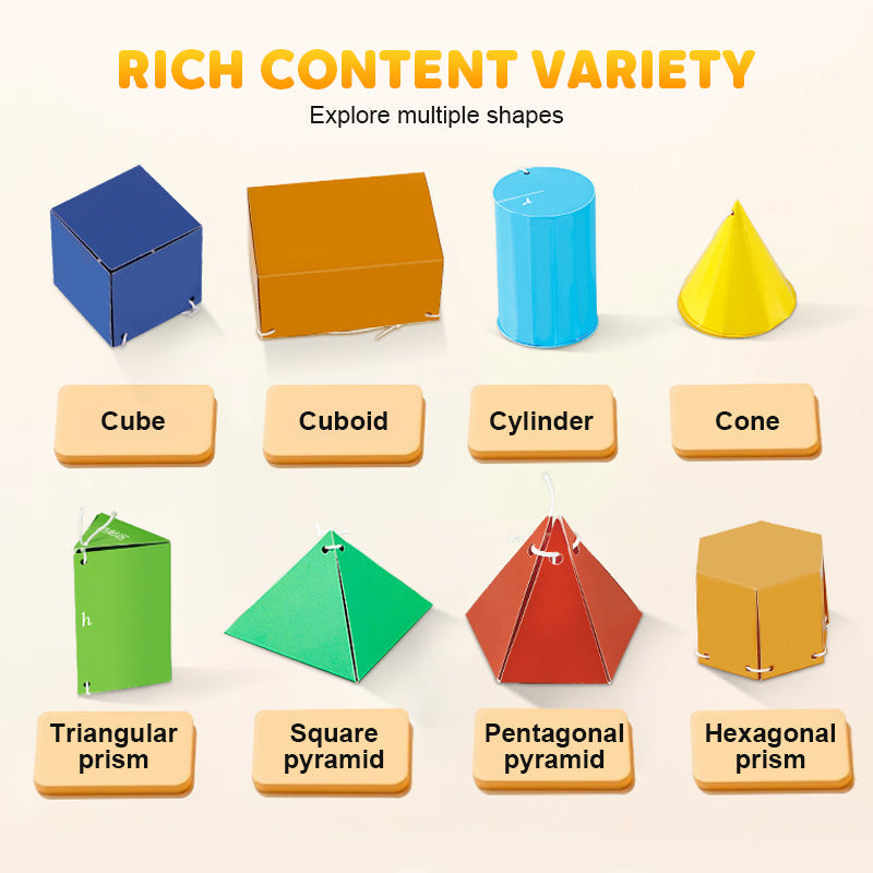 👶✨Húzószálas 3D geometriai tanulási könyv