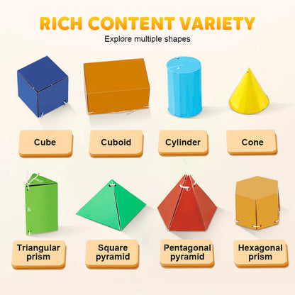 👶✨Húzószálas 3D geometriai tanulási könyv