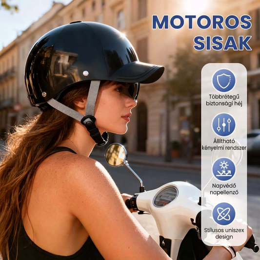 🔥 Baseball sapka stílusú motoros sisak – Védelem, ami úgy néz ki, mint egy utcai kiegészítő! 🏍️🧢