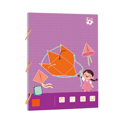 👶✨Húzószálas 3D geometriai tanulási könyv