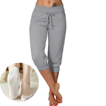 👖 Feszítőzsinóros derékrészű, rövidített melegítőnadrág – tökéletes otthoni kényelemhez