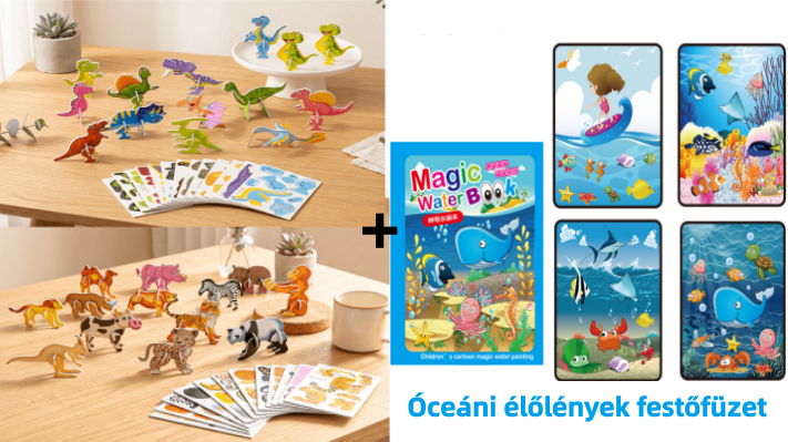 🦗🧩 DIY 3D rajzfilm puzzle (25 db) – Kirakás, játék, tanulás egyben! 🧠✨