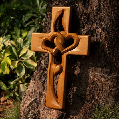 Összefonódó szívek fa kereszt♥ - Családi áldások 🕊️