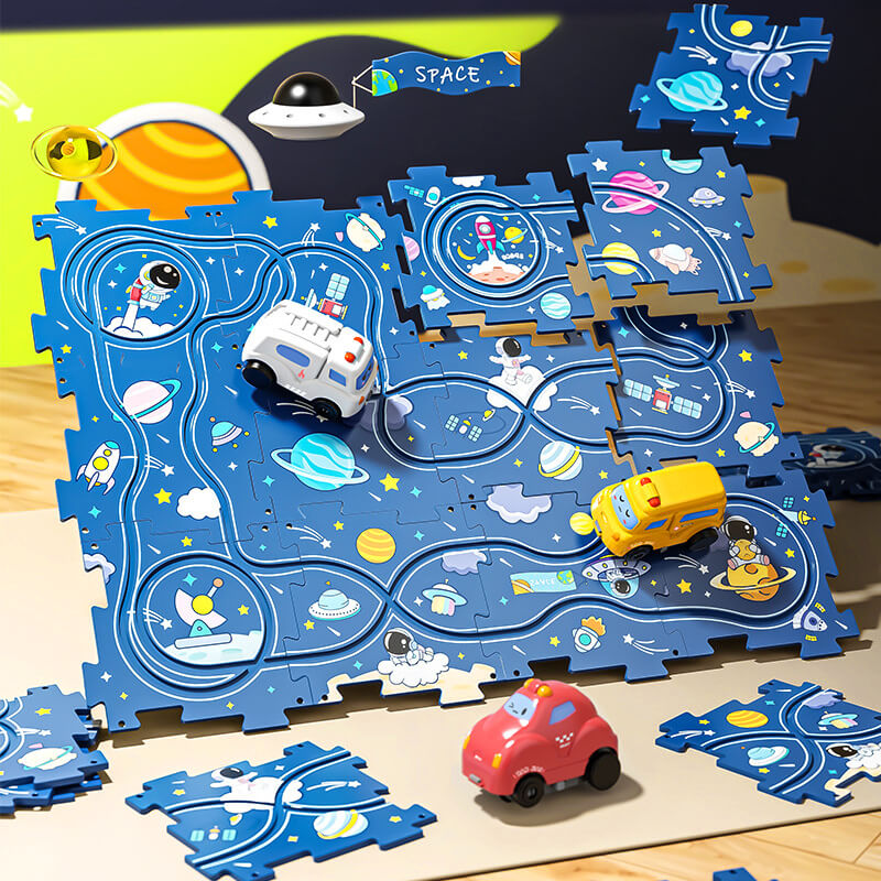 🎁Gyerekek számára készült DIY városi vonat kocsi puzzle
