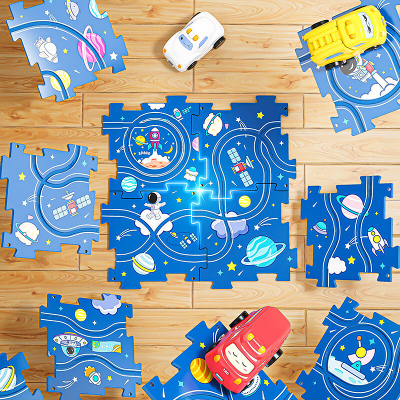 🎁Gyerekek számára készült DIY városi vonat kocsi puzzle