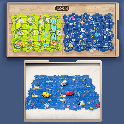 🎁Gyerekek számára készült DIY városi vonat kocsi puzzle