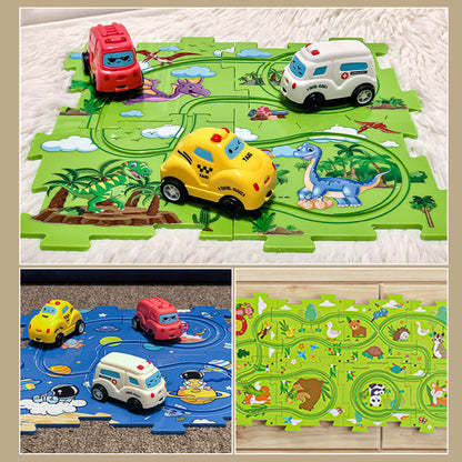 🎁Gyerekek számára készült DIY városi vonat kocsi puzzle