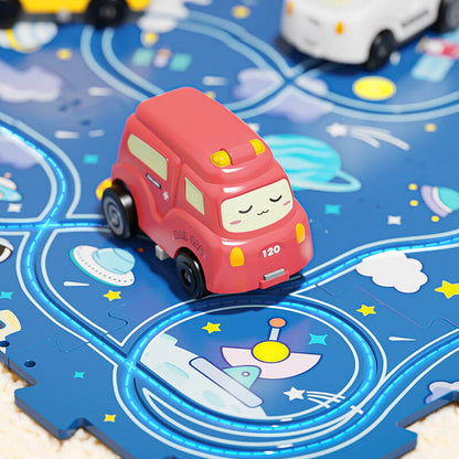 🎁Gyerekek számára készült DIY városi vonat kocsi puzzle