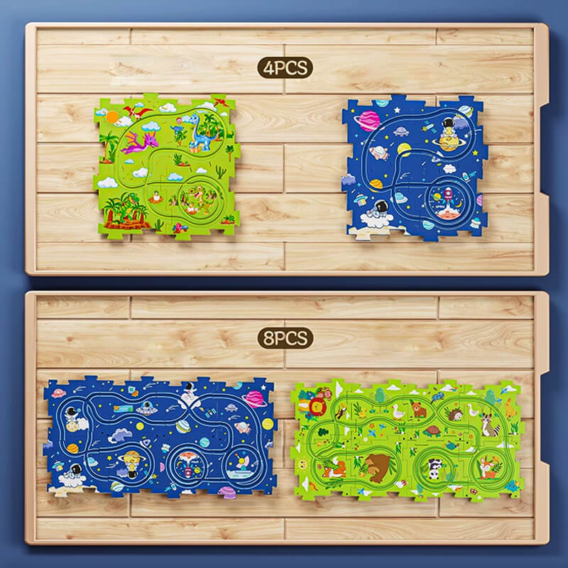 🎁Gyerekek számára készült DIY városi vonat kocsi puzzle