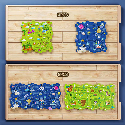 🎁Gyerekek számára készült DIY városi vonat kocsi puzzle