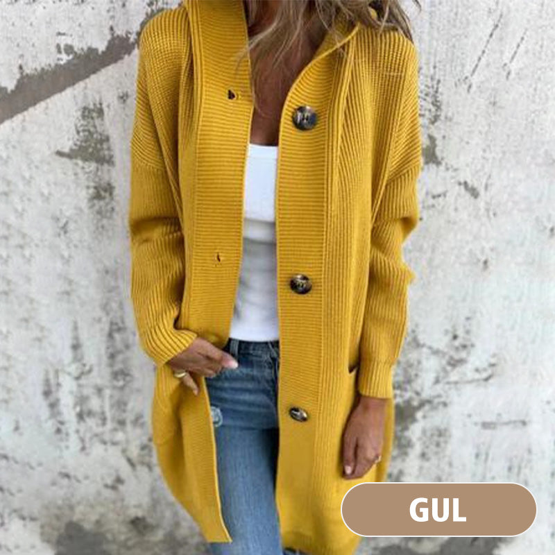 Cardigan cu glugă din lână pentru femei