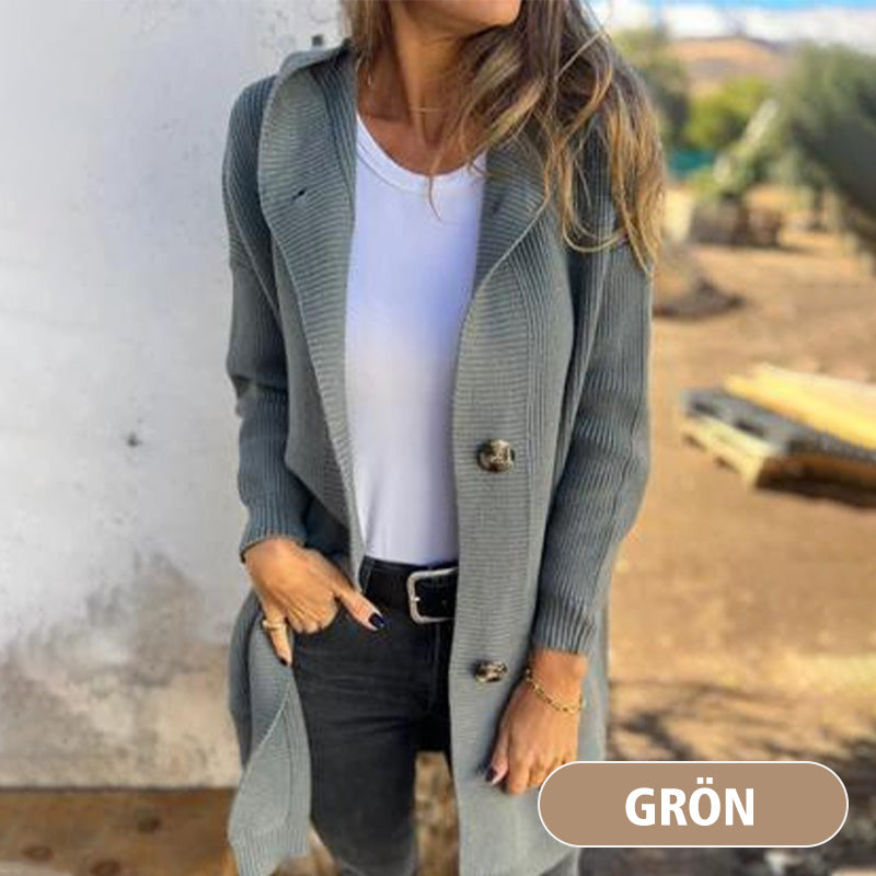 Cardigan cu glugă din lână pentru femei