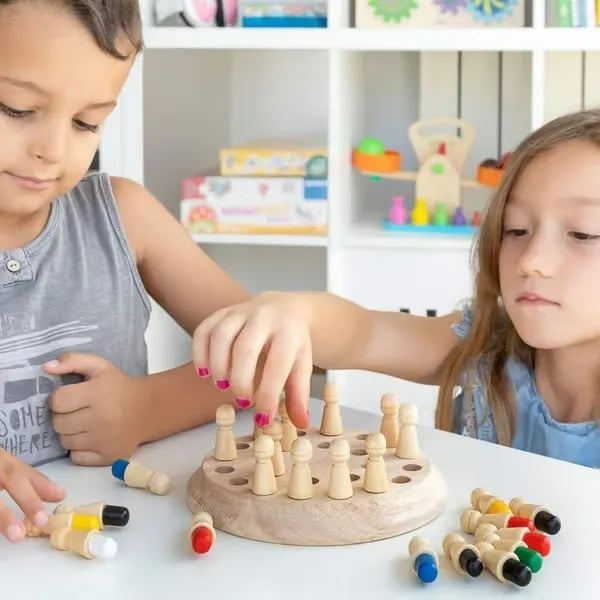 🔥Fából készült Memory Match Stick sakkjáték