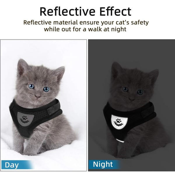 🐶🐱✨Állítható, lélegző, sötétben világító, tökéletes macska hám