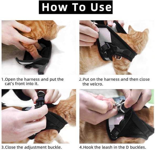 🐶🐱✨Állítható, lélegző, sötétben világító, tökéletes macska hám