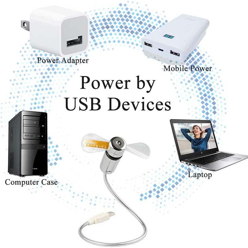 USB ventilátor LED óra fény