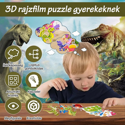 🦗🧩 DIY 3D rajzfilm puzzle (25 db) – Kirakás, játék, tanulás egyben! 🧠✨