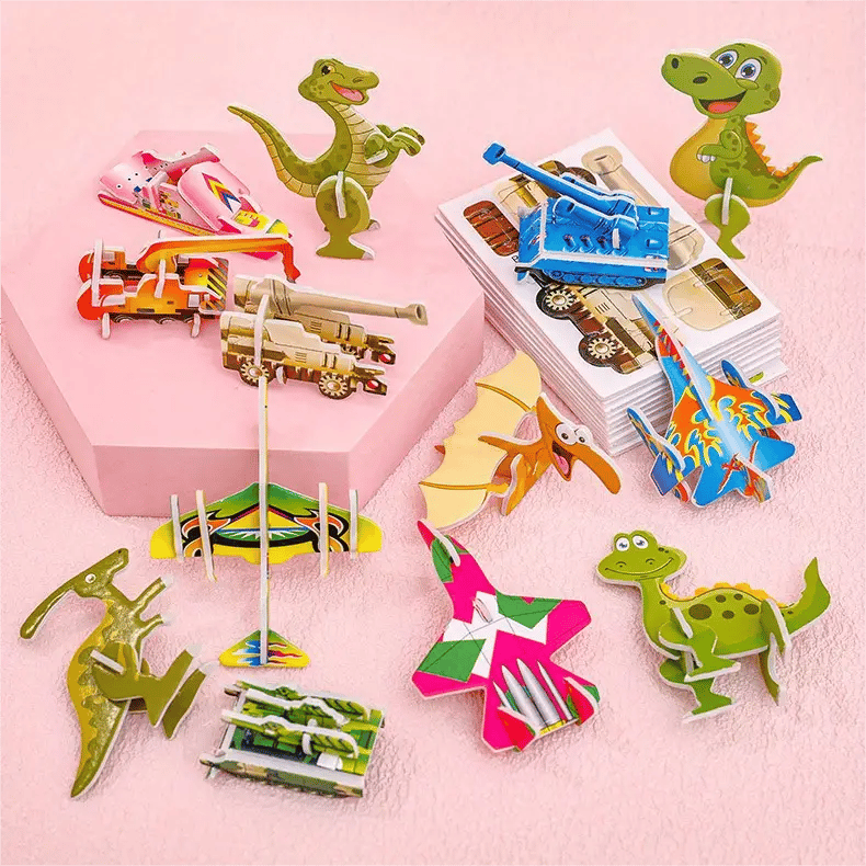 🦗🧩 DIY 3D rajzfilm puzzle (25 db) – Kirakás, játék, tanulás egyben! 🧠✨