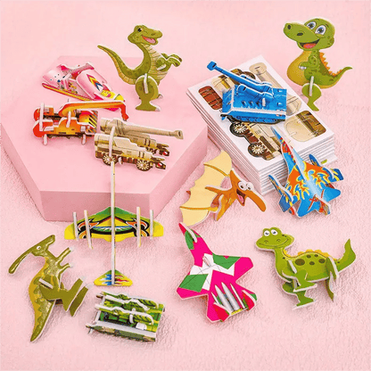🦗🧩 DIY 3D rajzfilm puzzle (25 db) – Kirakás, játék, tanulás egyben! 🧠✨