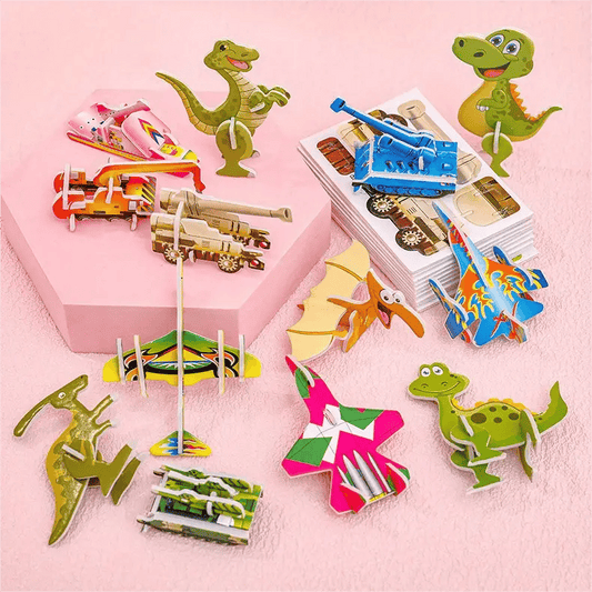 🦗🧩 DIY 3D rajzfilm puzzle (25 db) – Kirakás, játék, tanulás egyben! 🧠✨