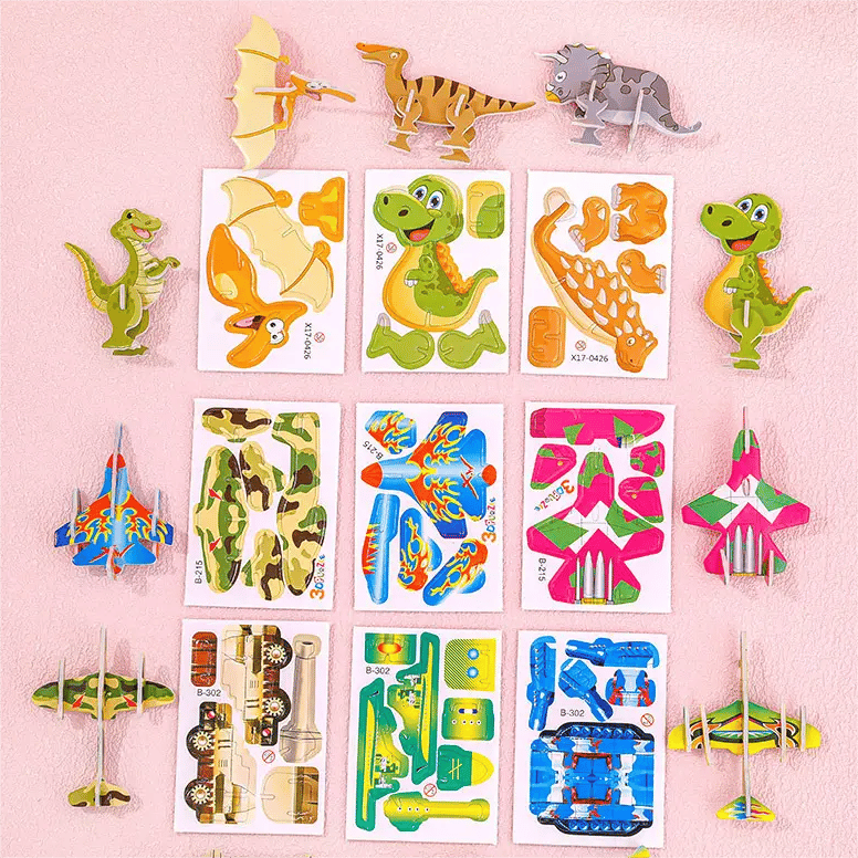 🦗🧩 DIY 3D rajzfilm puzzle (25 db) – Kirakás, játék, tanulás egyben! 🧠✨