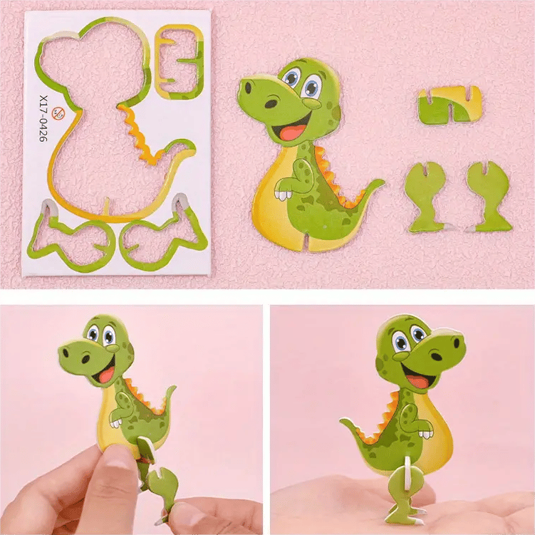 🦗🧩 DIY 3D rajzfilm puzzle (25 db) – Kirakás, játék, tanulás egyben! 🧠✨