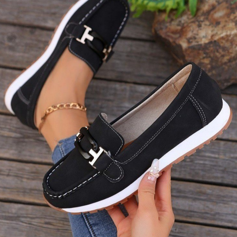 ✨Alkalmi szarvasbőr-szerű felső vastag talpú papucsok