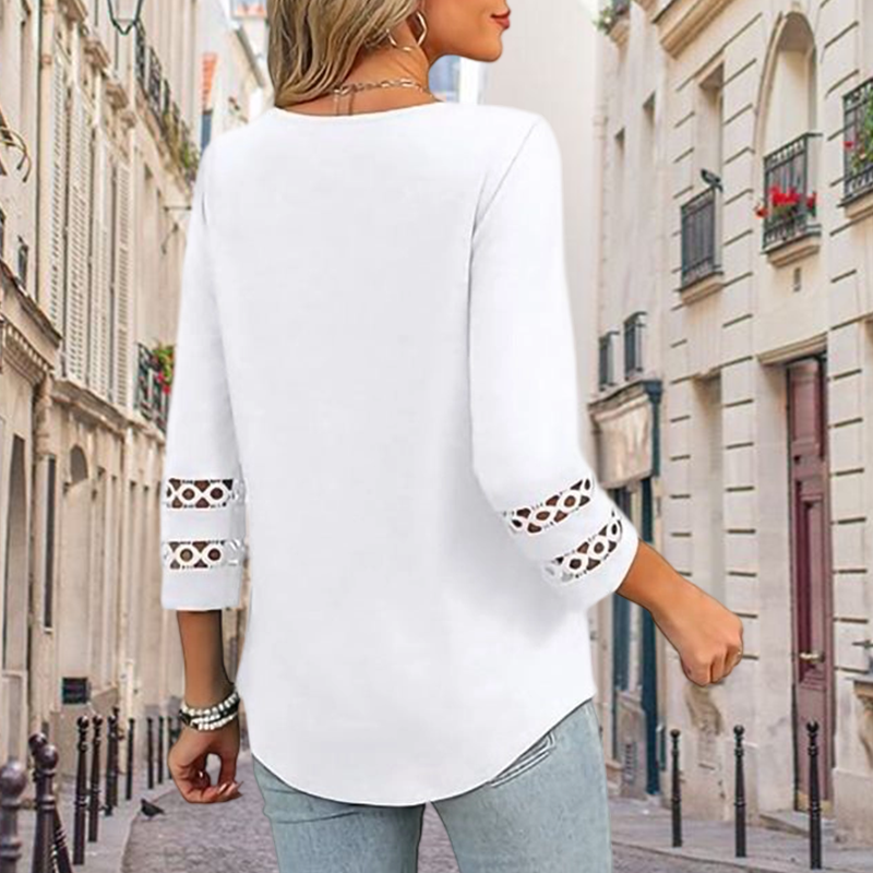 🌺 [S-3XL] Klasszikus egyszínű V-nyakú felső | ¾-es ujjakkal, mindenkinek jól áll és karcsúsít! 👚✨
