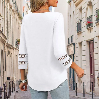 🌺 [S-3XL] Klasszikus egyszínű V-nyakú felső | ¾-es ujjakkal, mindenkinek jól áll és karcsúsít! 👚✨