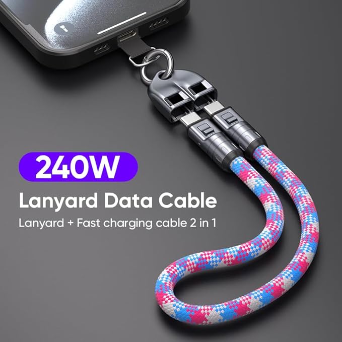 💥2 az 1-ben mobiltelefon-nyakpántos gyors töltő adatkábel