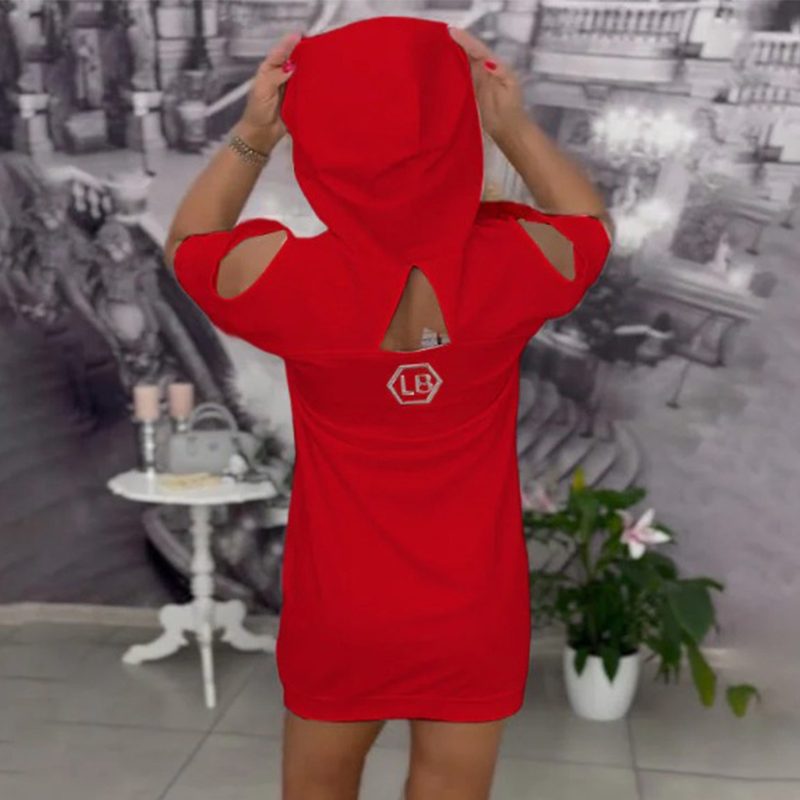 🔥Túlméretezett Letter Print Hoodie ruha