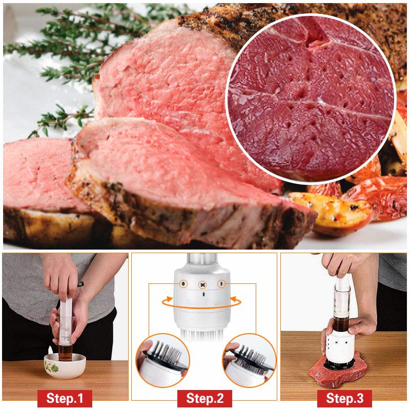 🥩2 az 1-ben – húsverő eszköz és szószos fecskendő🍖