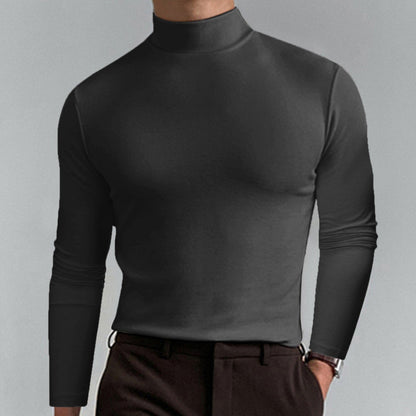 👕 60% KEDVEZMÉNY MOST! ✨ Férfi magas nyakú, karcsúsított póló – rugalmas és lélegző anyag, modern stílus edzőtermi vagy alkalmi viselethez 🏃‍♂️📦