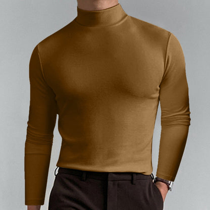 👕 60% KEDVEZMÉNY MOST! ✨ Férfi magas nyakú, karcsúsított póló – rugalmas és lélegző anyag, modern stílus edzőtermi vagy alkalmi viselethez 🏃‍♂️📦