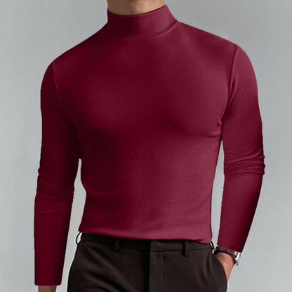 👕 60% KEDVEZMÉNY MOST! ✨ Férfi magas nyakú, karcsúsított póló – rugalmas és lélegző anyag, modern stílus edzőtermi vagy alkalmi viselethez 🏃‍♂️📦