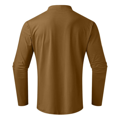👕 60% KEDVEZMÉNY MOST! ✨ Férfi magas nyakú, karcsúsított póló – rugalmas és lélegző anyag, modern stílus edzőtermi vagy alkalmi viselethez 🏃‍♂️📦