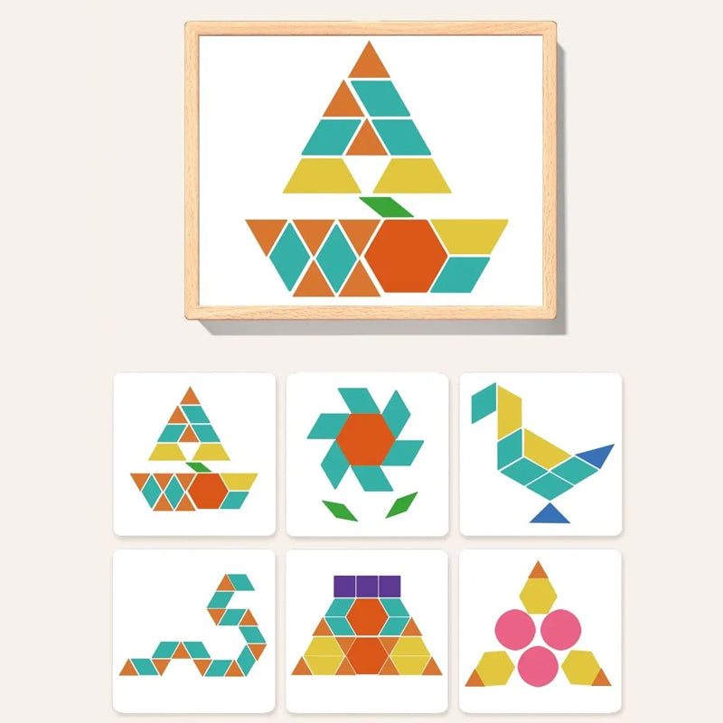 🎅🎁 🎄 Mágneses mintákkal ellátott fa puzzle készlet 🧠🧩