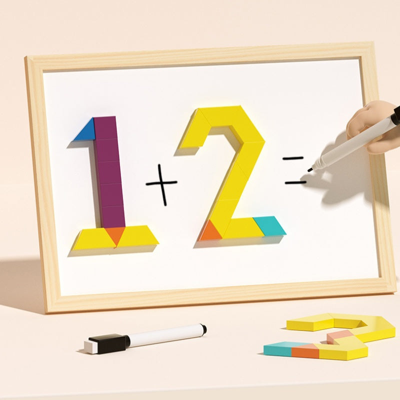 🎅🎁 🎄 Mágneses mintákkal ellátott fa puzzle készlet 🧠🧩