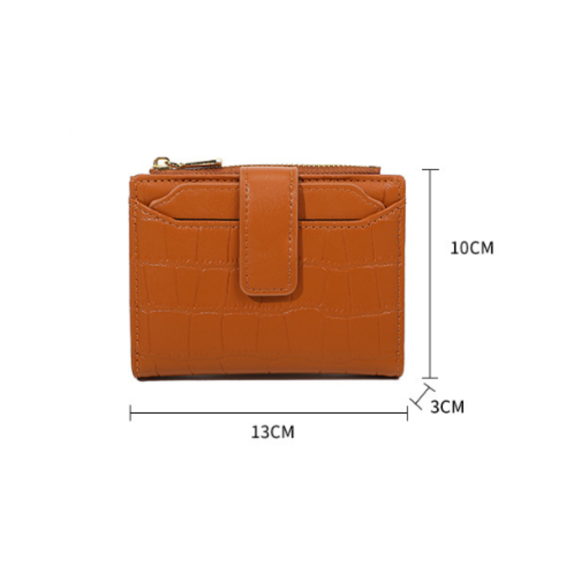 ✨ Egyszerű, egyszínű, rövid női pénztárca 🥰👛——Kicsi és elegáns, egy kézzel is könnyen fogható! A kártya- és bankjegyrekeszek logikusan vannak elrendezve, így a mindennapi használathoz elegendő helyet biztosítanak, anélkül, hogy sok helyet foglalnán