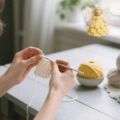 🔥🎁DIY horgolt angyal dekorációs készlet – teljes kézműves készlet