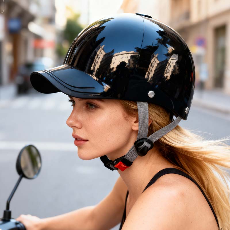 🔥 Baseball sapka stílusú motoros sisak – Védelem, ami úgy néz ki, mint egy utcai kiegészítő! 🏍️🧢