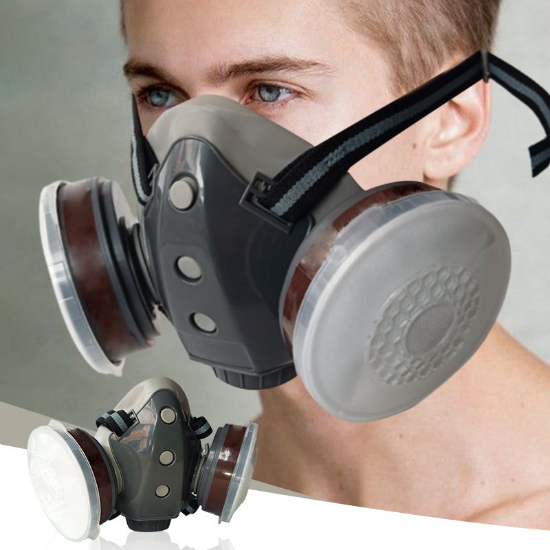 🔥 Aktív szén porvédő dupla tartályú gázálarc – lélegezzen tisztán, védve legyen! 🥽🌬️