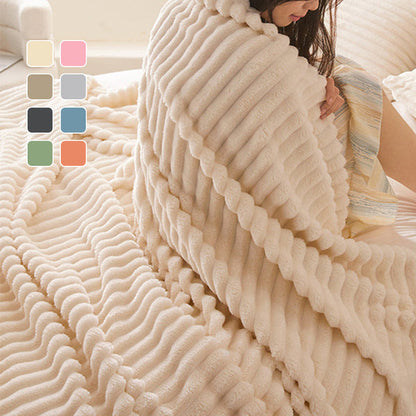 ❄️🛏️ Sűrű nyúl plüss és tejbársony huzatú takaró 🌿🥰