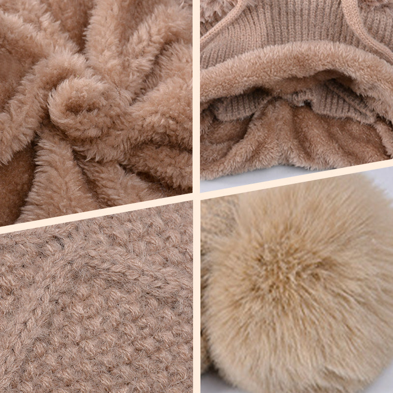 🔥Stílusos vastag kötött téli sapka – meleg arcvédővel és sállal🧣