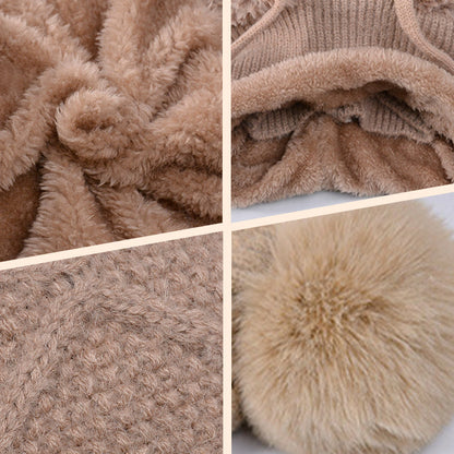 🔥Stílusos vastag kötött téli sapka – meleg arcvédővel és sállal🧣