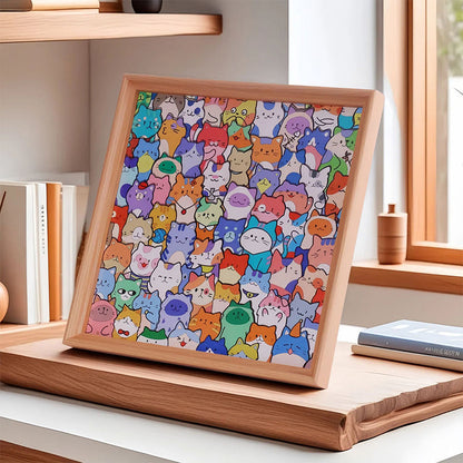 🐱 DIY fa macska színező puzzle keret🧩