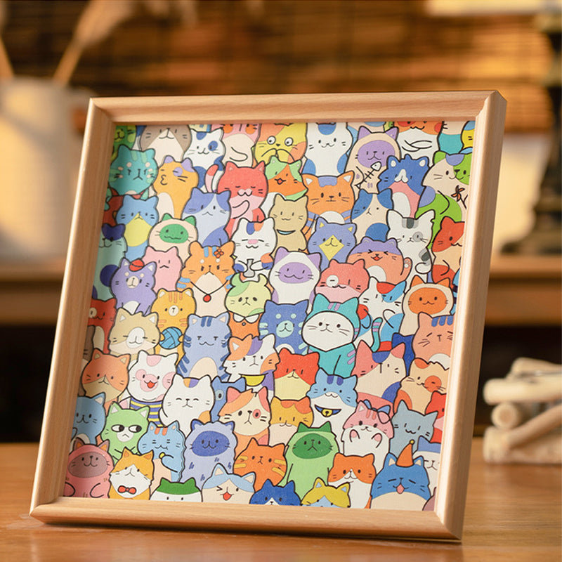 🐱 DIY fa macska színező puzzle keret🧩
