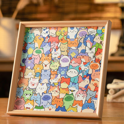 🐱 DIY fa macska színező puzzle keret🧩