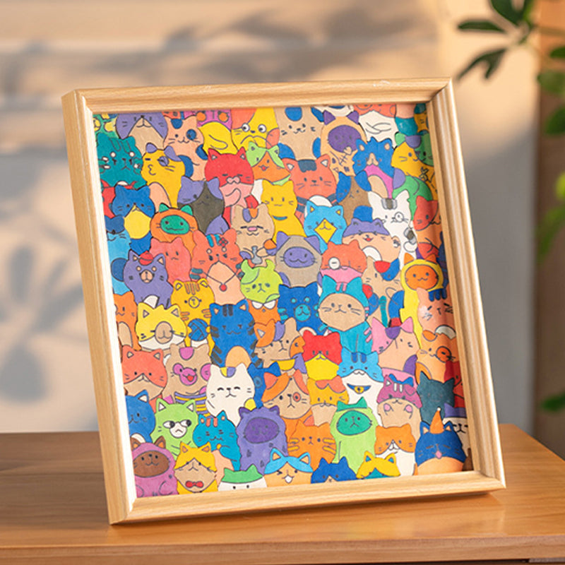 🐱 DIY fa macska színező puzzle keret🧩