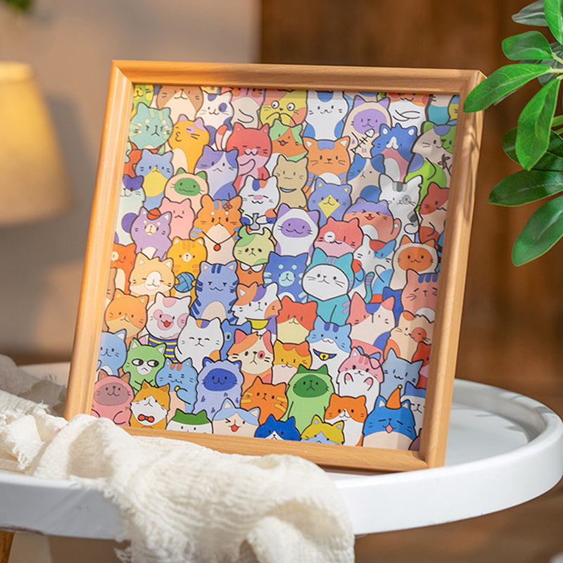🐱 DIY fa macska színező puzzle keret🧩